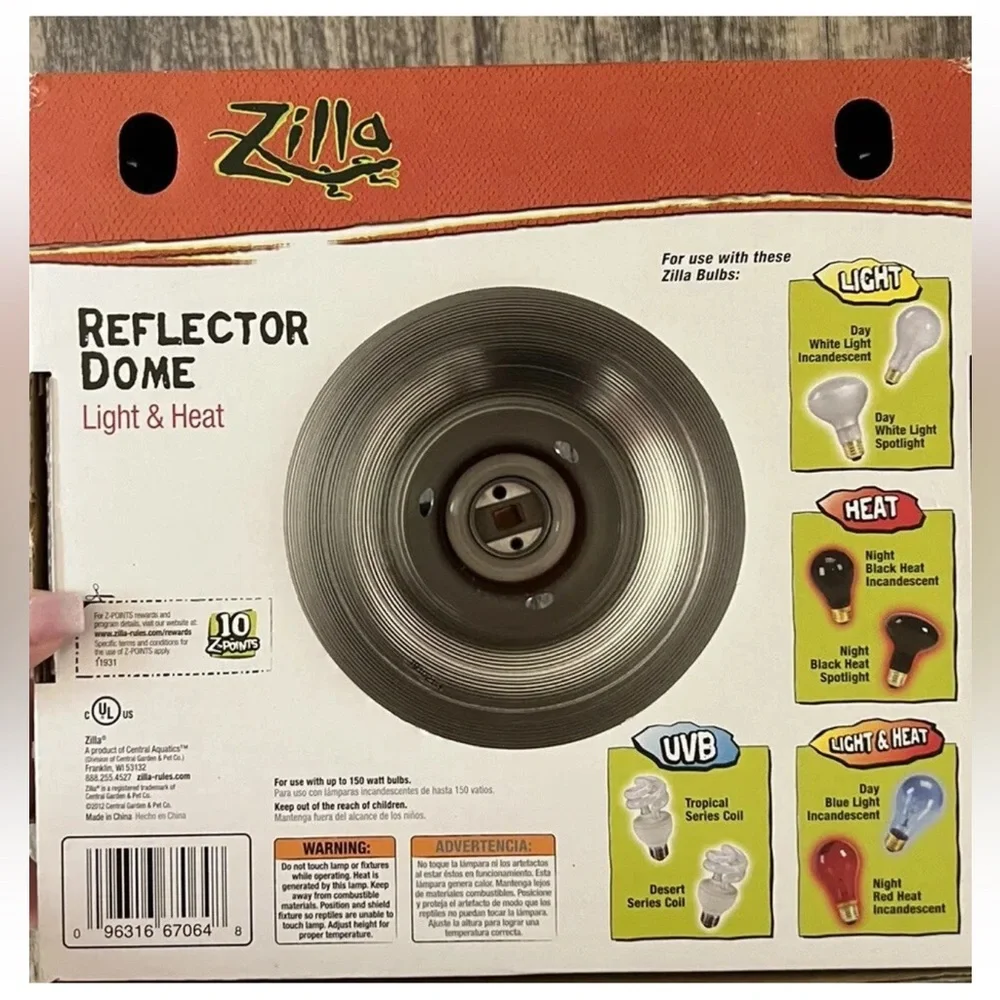 Zilla Reflector Dome Light & Heat Lamp